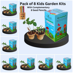 Kids Gardening Kits (Twin Planter) Pack of 8 with 8 Seed Pencils
